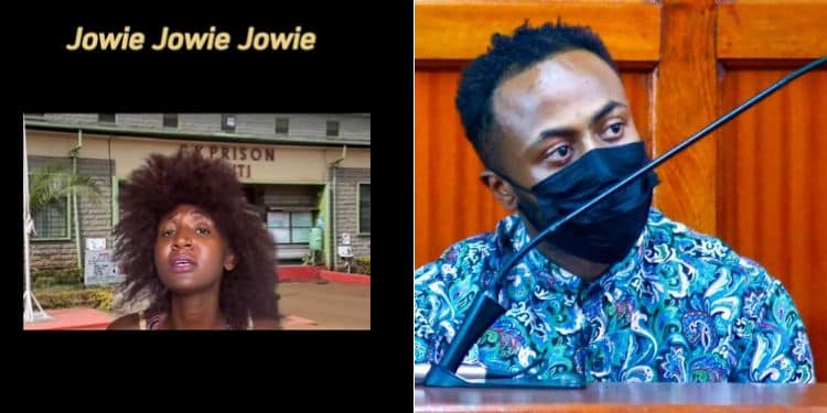 Mammito Roasted After Her Skit On Jowie Backfired A Photo Collage Of A Screengrab From The Skit By Mammito Eunice And A Photo Of Jowie Irungu.