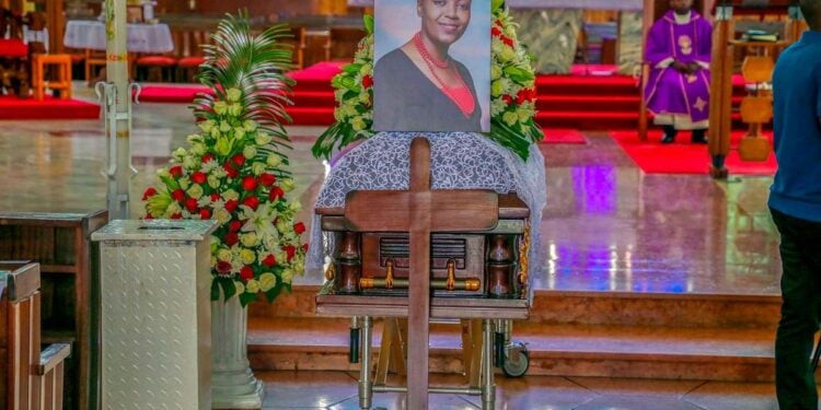 Robert Nagila: Meet Rita Tinina’s Partner Who Described Her As ‘Most Stubborn’ The Casket Carrying Rita Tinina'S Body Inside The Holy Family Basilica.