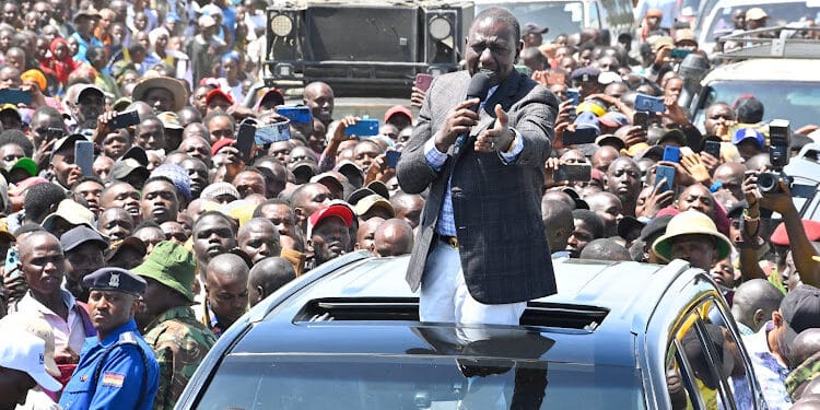 Ruto Hecklers Arrested Hours After Kindiki Order President William Ruto Addressing Residents Of Chepalungu Sub County In Bomet On March 16, 2024 Image: Pcs