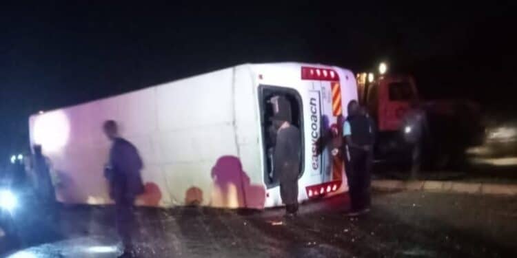 Easy Coach Bus Involved In An Accident On Monday (Night), April 1, 2024. Photo/Courtesy.
