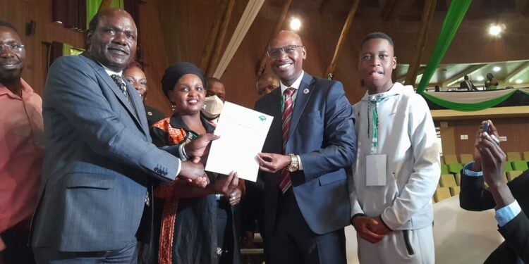 Where Are They Now; Nyambane &Amp; Other Members Of Redykyulass Crew Former Iebc Chairman Wafula Chebukati Hands Presidential Aspirant Clearance Certificate To Walter Nyambane. Photo/Nmg.redykyulass Comedy Group
