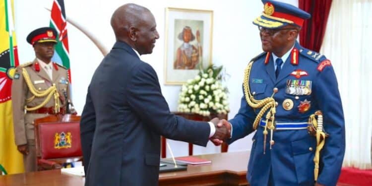 President William Ruto With Cdf Francis Ogolla. Photo/Pcs.