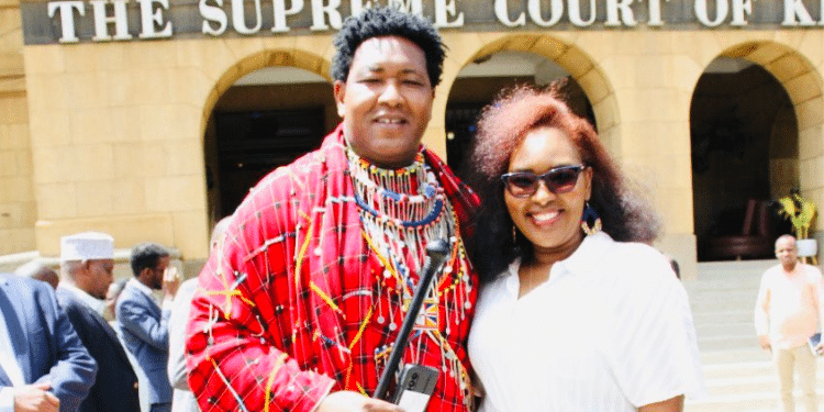 Narok Senator Ledama Olekina With Councillor Lilian Seenoi. Photo/ Ledama