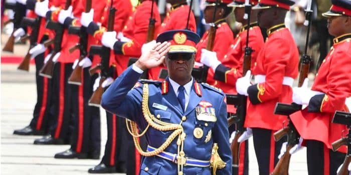 5 Items Kdf Handed To Ogolla'S Widow At Gravesite Chief Of Defense Forces (Cdf) Ogolla. Photo/Kdf
