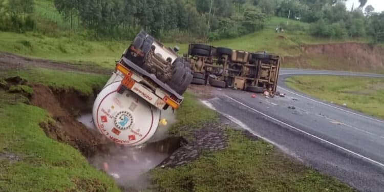 Gas Leak Reported After Fuel Tanker Overturns In Kericho