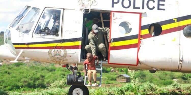 Kenya Police Chopper Saves Child Stranded In Floodwaters