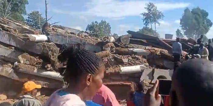 Nyamira. Debris Left Behind After Storey Building Collapsed In Nyamira.
