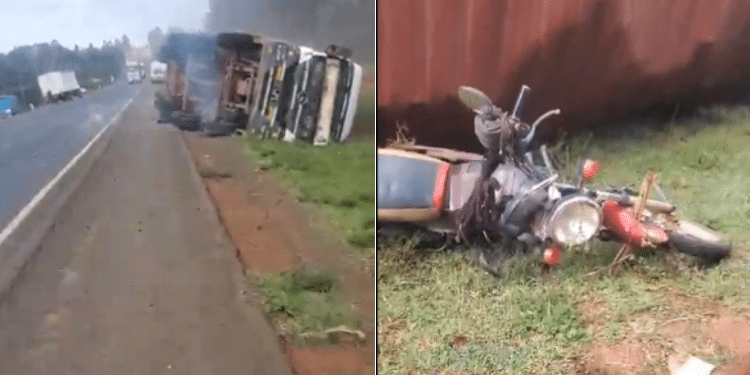 Several Feared Dead After Trailer Falls On Boda Boda Riders