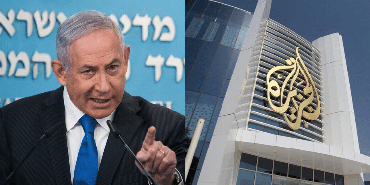A Photo Collage Of Israel Pm Benjamin Netanyahu And Al Jazeera Towers. Photo/Courtesy.