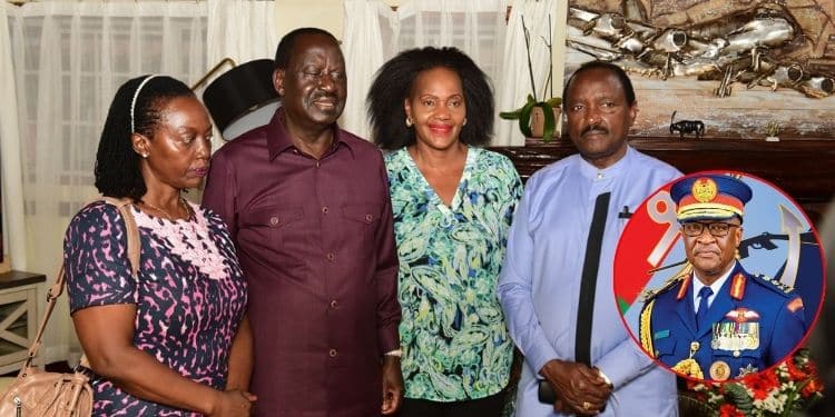From Left: Narc Kenya Leader Martha Karua, Odm Leader Raila Odinga, Kisumu West Mp Rosa Buyu, And Wiper Leader Kalonzo Musyoka Visit General Franci Ogolla'S Family To Condole With Members.