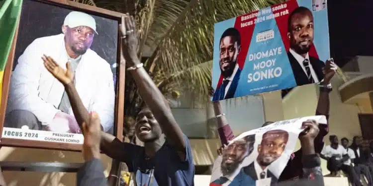 Supporters Celebrate The Release Of Opposition Leaders Cisse Sonko And Diomaye Faye Late On March 14, 2024.Photo/Courtesy