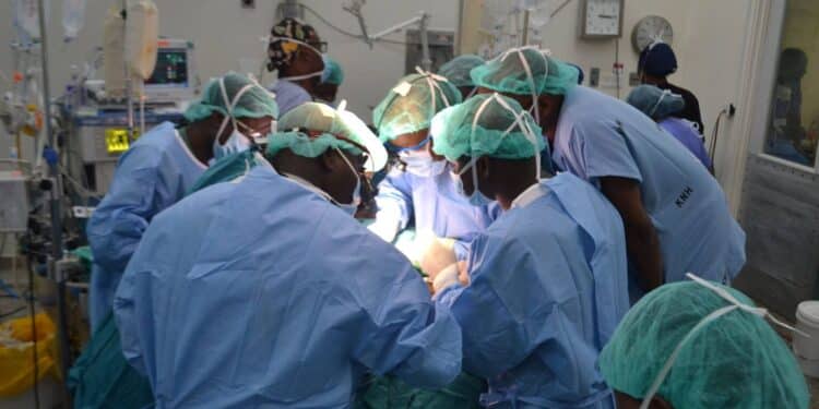 Knh Issues 7-Day Notice On 541 Unclaimed Bodies Medics During A Procedure At Kenyatta National Hospital. Photo/Courtesy.