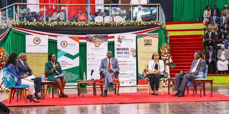 President William Ruto (Center) And Sits In A Panel Discussion During The National Wage Bill Conference. 