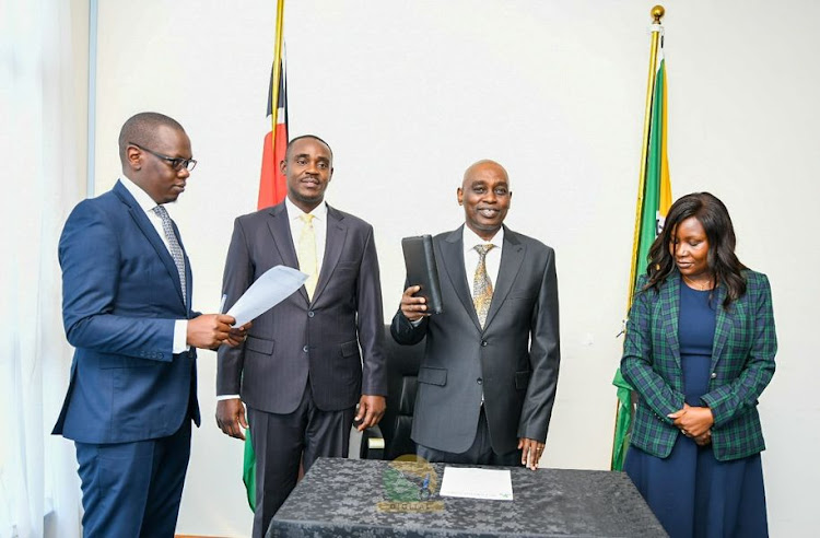 Kra Chairman Anthony Mwaura Takes Oath As Uda'S National Elections Board Chairperson On April 3, 2024. Photo/Uda