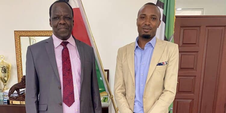 Former Kakamega Governor Wycliffe Oparanya With Ex Ktn Journalist Willy Lusige. Photo/ Willy Lusige