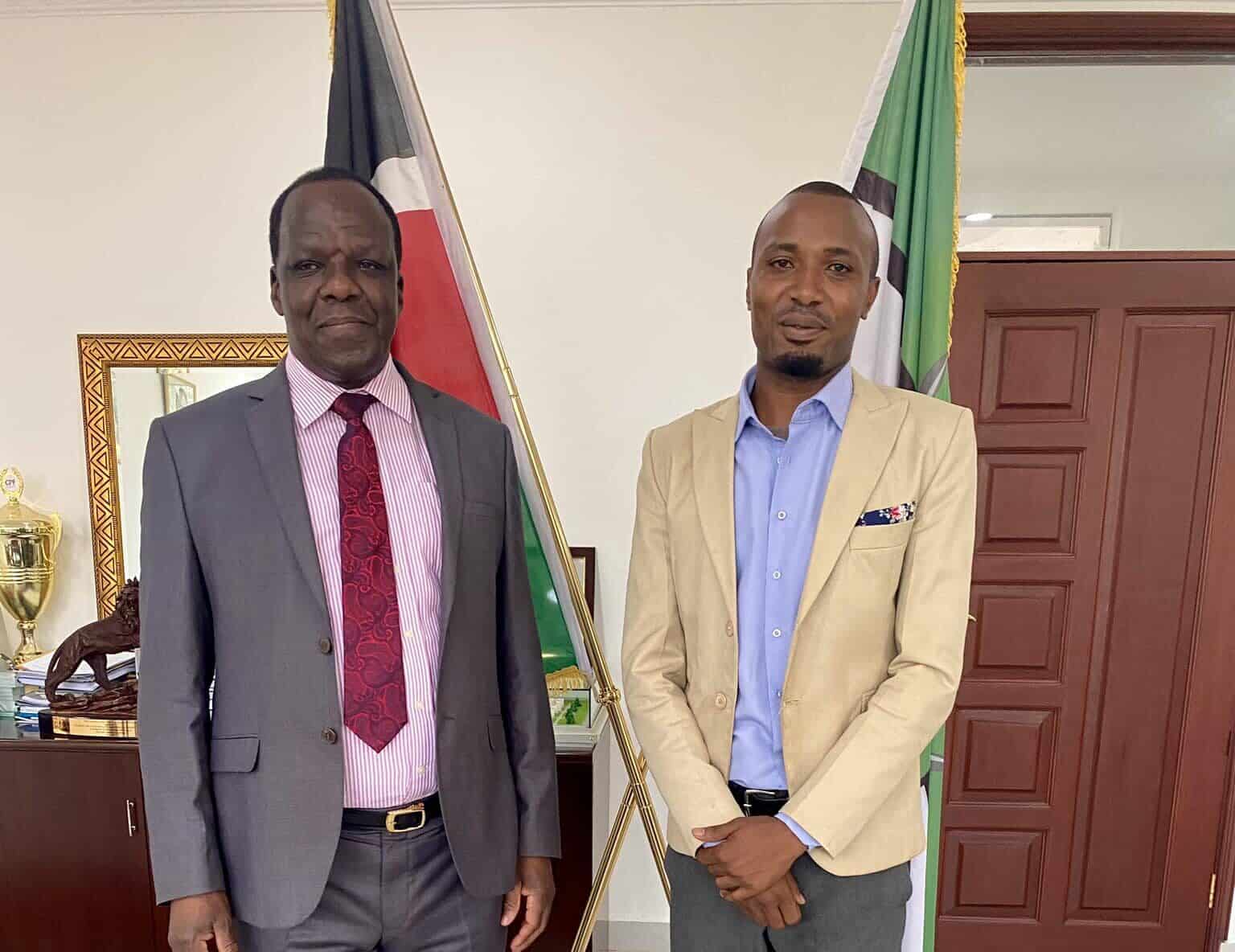 Former Kakamega Governor Wycliffe Oparanya With Ex Ktn Journalist Willy Lusige. Photo/ Willy Lusige