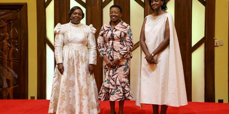 Demons Don'T Die, They Rebrand - Museveni'S Daughter Preaches To Kenyans From Left- Pator Dorcas Rigathi, Rachel Ruto And Pator Patience Museveni At Safaripark Hotel. Photo/Office Of The First Lady