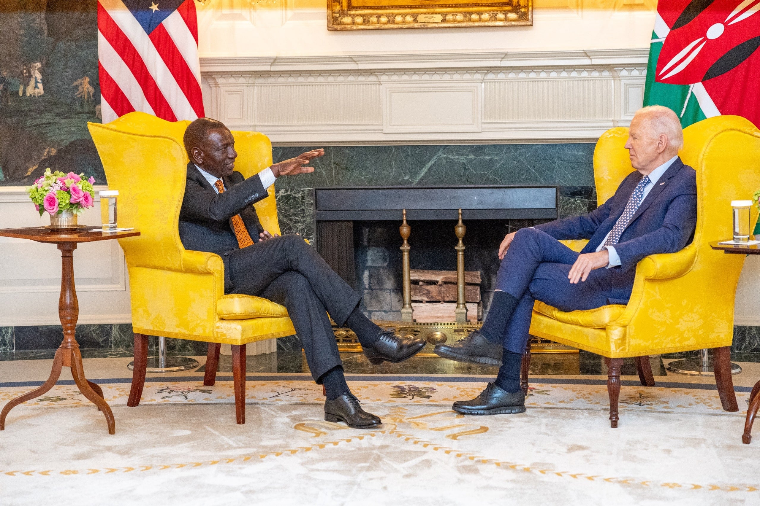 President William Ruto Meets Us President Joe Biden. Photo/Pcs