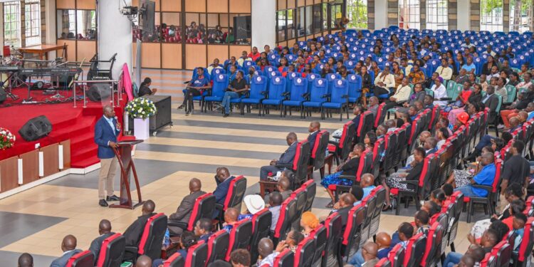 Cs Kipchumba Murkomen Making An Address At Aic Milimani, Nairobi. 