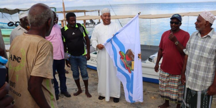 Lamu Governor Issa Timamy Distributing Fiber Fishing Boats And Fishing Gears To Fisher Groups From Lamu East In May, 2023. Photo/Timamy X. 