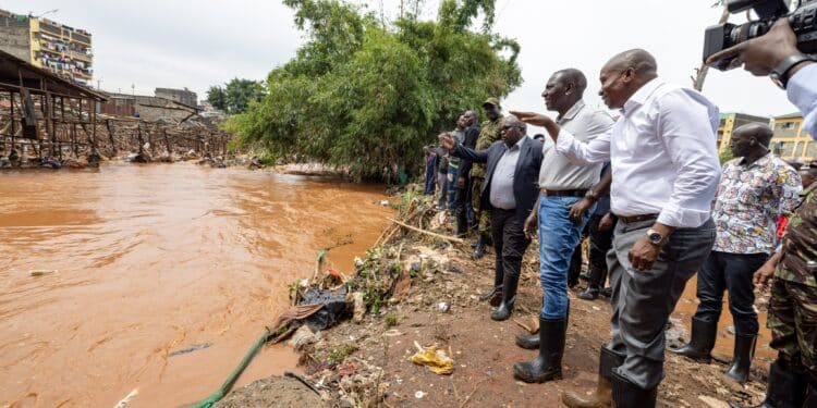 President William Ruto Assessed The Floods Situation In Kiamaiko, Nairobi County. Photo/Pcs.