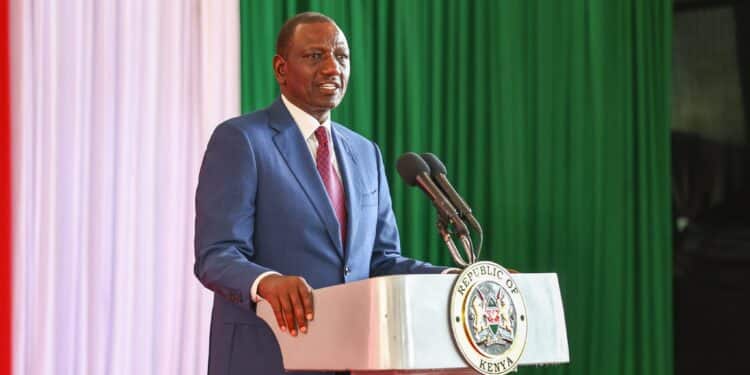 President William Ruto With Nairobi Governor Johnson Sakaja And Nandi Senator Stephen Sang During The The Launch Of The Second Phase Of The Kenya Urban Support Program At State House Nairobi On May 7, 2024. Photo/ Sakaja X. Kalonzo Publci Service