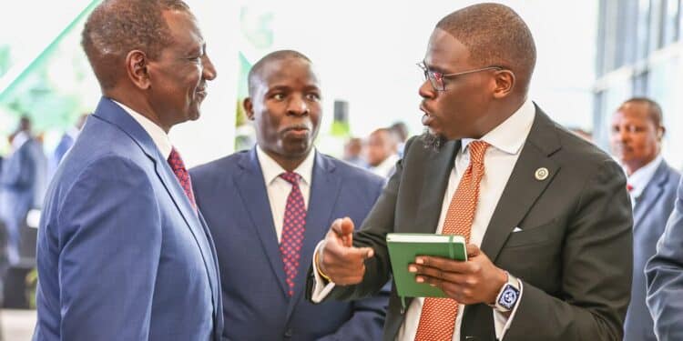 President William Ruto With Nairobi Governor Johnson Sakaja And Nandi Senator Stephen Sang During The The Launch Of The Second Phase Of The Kenya Urban Support Program At State House Nairobi On May 7, 2024. Photo/ Sakaja X.