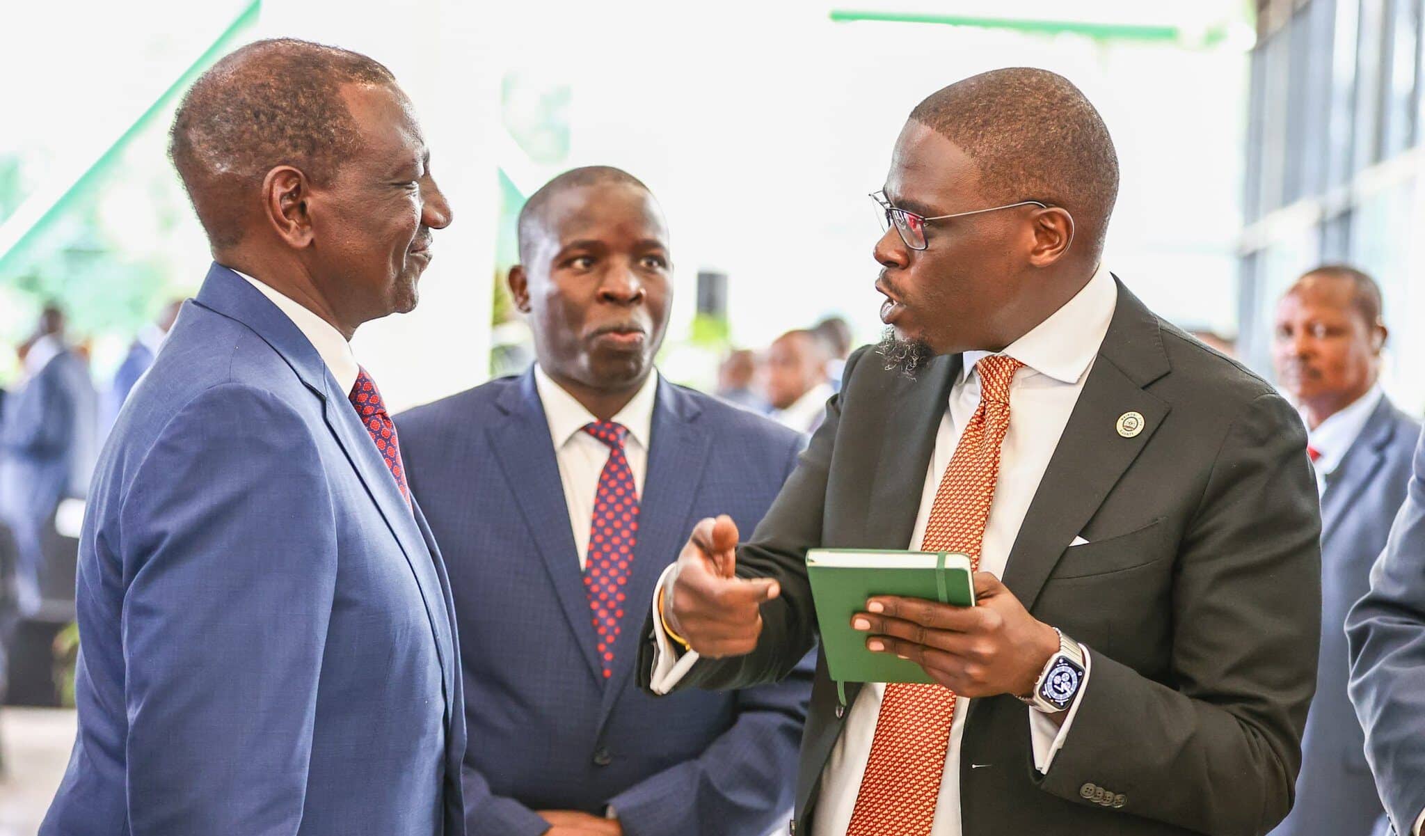 President William Ruto With Nairobi Governor Johnson Sakaja And Nandi Senator Stephen Sang During The The Launch Of The Second Phase Of The Kenya Urban Support Program At State House Nairobi On May 7, 2024. Photo/ Sakaja X.