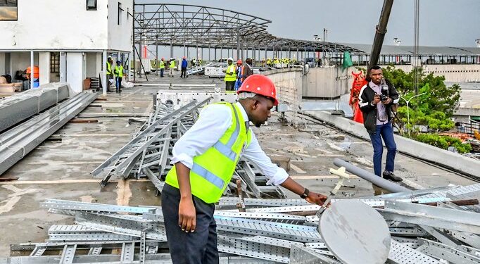 Transport Cs Kipchumba Murkomen Inspecting Construction Works At Jkia On April 30, 2024. Photo/Ministry Of Transport. 