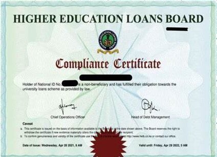 A Sample Of Helb Clearance Certificates