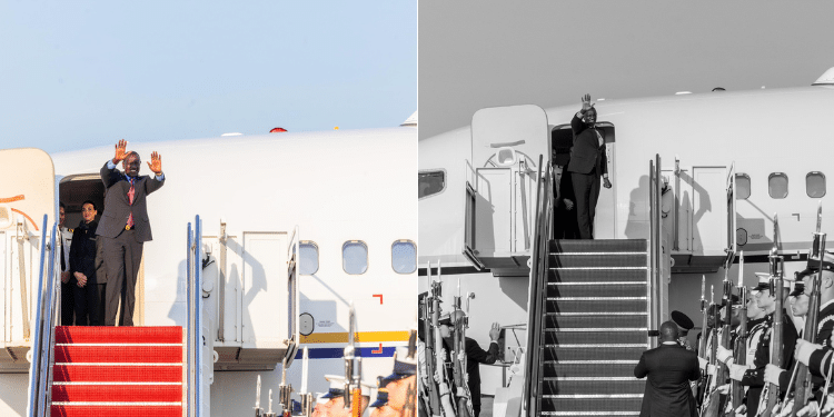 President William Ruto Boarding The Private Jet. Photo/Pcs