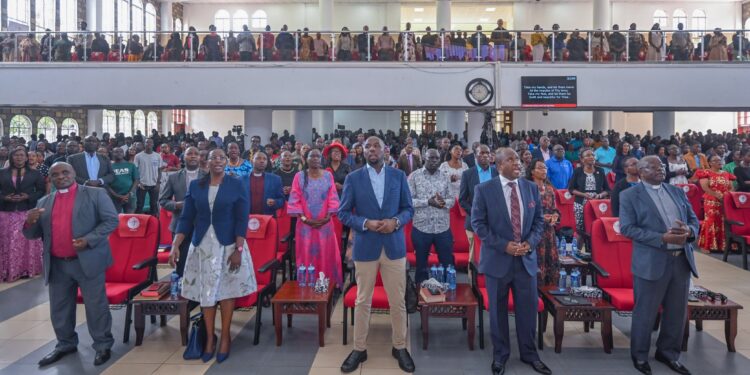 Cs Kipchumba Murkomen With Members Of Aic Milimani, Nairobi Church. 