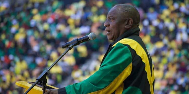 South African President Cyril Ramaphosa Addressing A Past Political Rally. Photo/Ramaphosa.