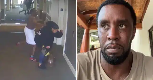 Screengrab Of The Assault Video (Left) And P Diddy Issuing An Apology (Right)