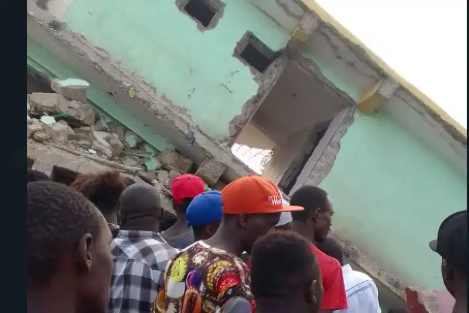 Three-Storey Building Which Collapsed In South B Division In Starehe Sub-County. Photo/Rms.