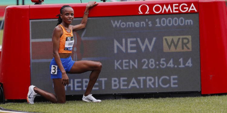 World 10,000 Meters Record Beatrice Chebet. Photo/ Ap