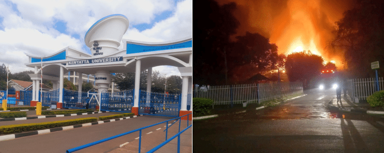 Kenyatta University Fire: Huge Fire Burns Down Ku Library