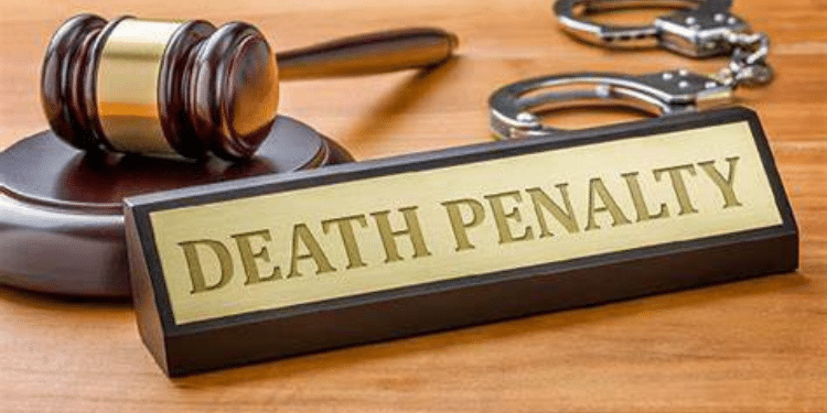 An Image Of A Court Grave, Hand Cuffs And A Tag Of Death Penalty. Photo/ Courtesy