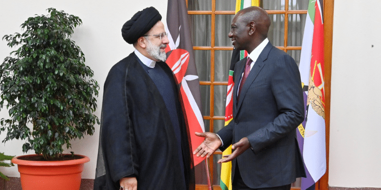 President William Ruto And Iran President Ebrahim Raisi. Photo/Statehouse