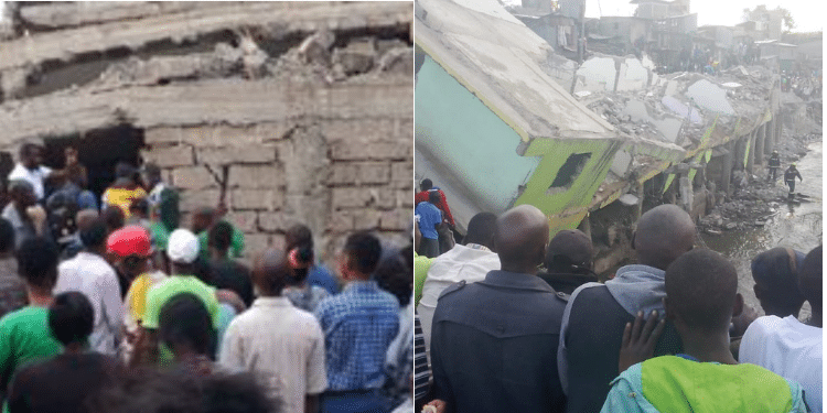 A Photo Collage Of The Three-Storey Building That Collapsed In South B, Nairobi County. Photo/Courtesy.