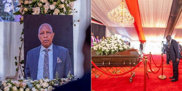 Rigathi Gachagua Pays Last Respects To His Former Teacher Mwalimu Julius Kano Ndumbi. Photo/Dpcs