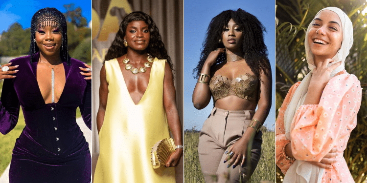 From Left: Bontle Modiselle, Eniola Aluko, Victoria Kimani And Tansneem Elaidy