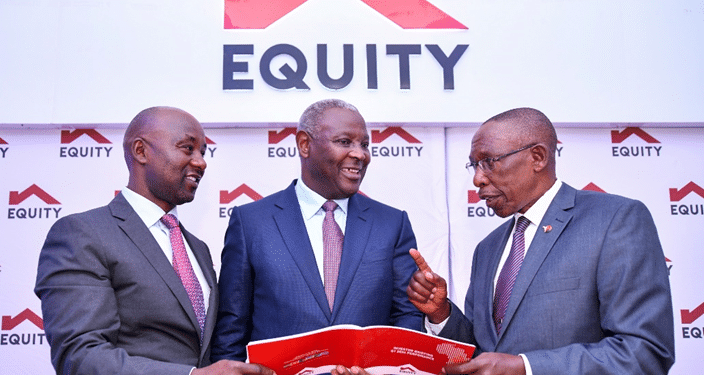From Left To Right: Equity Group Chief Operating Officer, Samuel Kirubi, Equity Group Managing Director And Ceo, Dr. James Mwangi And Mr. Mwangi Kihu, A Shareholder, During The Q1 2024 Investor Briefing Event. 