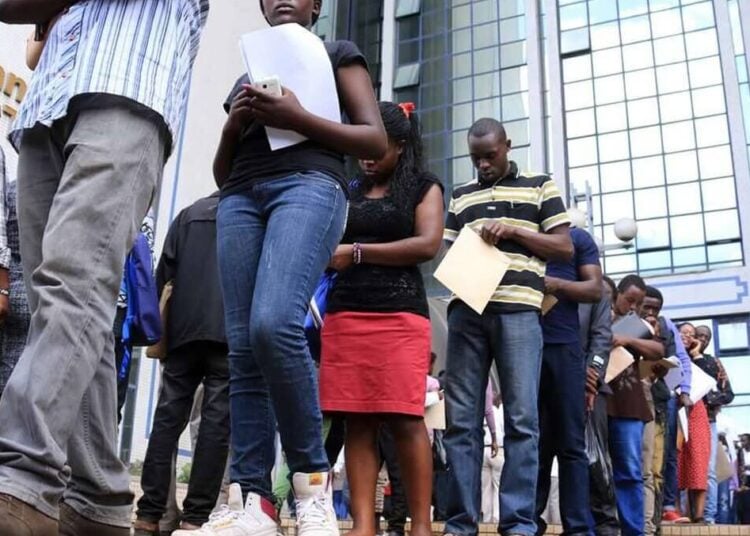 Mutua Updates Kenyans On Results Of Qatar Job Interviews Jobseekers Lining Up For Interviews In Nairobi.jobseekers Lining Up For Interviews In Nairobi.