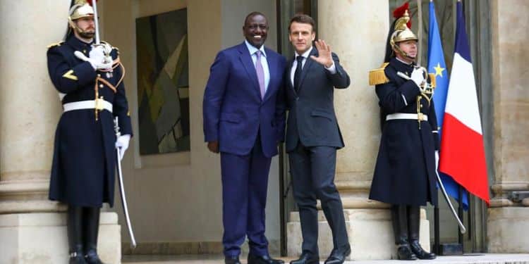 Why French Could Be Africa’s Golden Language President William Ruto (Left) Poses For A Photo With French President Emmanuel Macron Ion A Past Meeting.