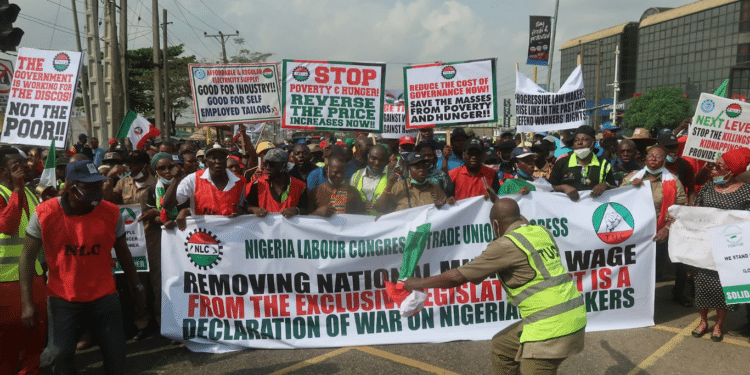 Nigeria’s Minimum Wage Has Never Protected Workers From Poverty: Here’s Why Members Nigeria Labor Unions Protest