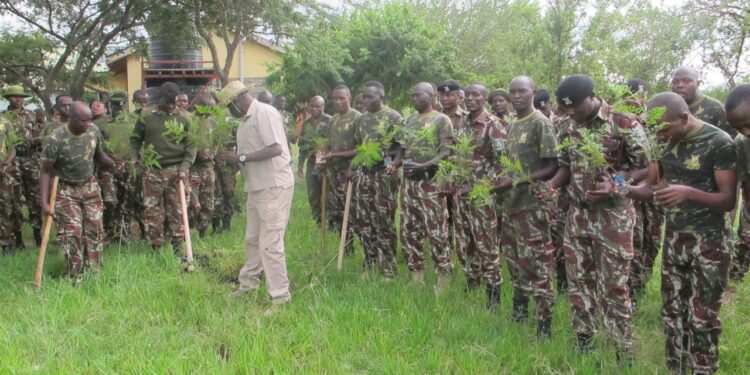 Administration Police Taking Part In Tree Planting On May 10, 2024. Photo/Aps. 