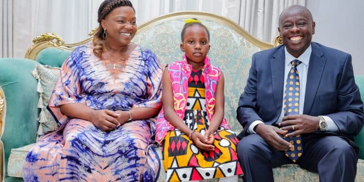 Dp Rigathi Gachagua With Second Lady Pastor Dorcas Rigathi And Little Princess Angel. Photo/Dpcs.