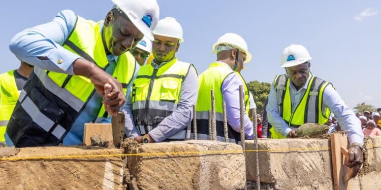 President William Ruto Laid A Foundation Stone For The Meru Maziwa Millers In Meru County. Photo/Pcs.