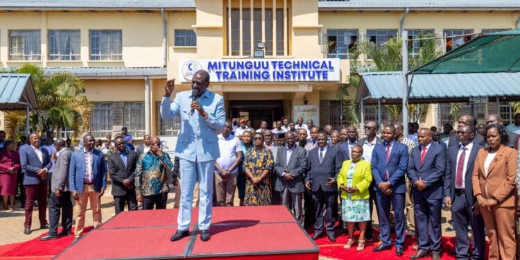 President William Ruto Handed Over A Bus To Mitunguu Technical Training Institute, Meru County. Photo/Pcs.